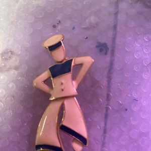 Chic Gold and Blue Sailor Brooch